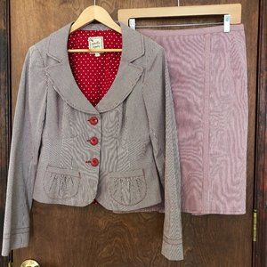 ISO Nanette Lepore Pinstripe Red Blue Skirt Pants